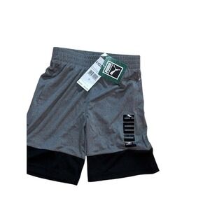 Puma Kids Gray Black Athletic Shorts Size 6 Activewear